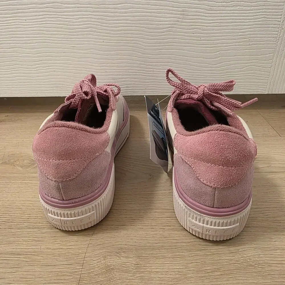 Reef Pink White Suede Lay‎ Day Lift Platform Cute Outdoor Sneakers Size 8.5 - Picture 6 of 13